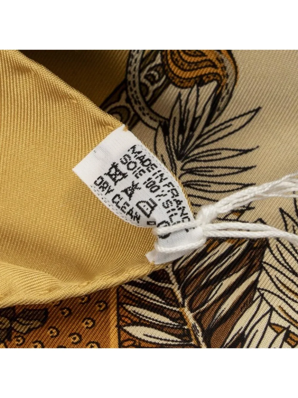 ★SOLD★ Hermes Scarf Green Brown Silk - Picture 5 of 5